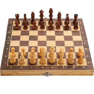 Large Magnetic Wooden Folding Chess Set