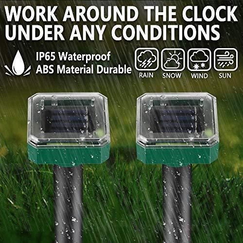 Outdoor Solar Ultrasonic Pest Repellent - Ultrasonic Animal Repellent Outdoor - Solar Powered Waterproof Animal Repeller