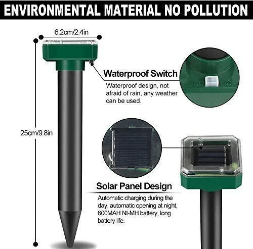 Outdoor Solar Ultrasonic Pest Repellent - Ultrasonic Animal Repellent Outdoor - Solar Powered Waterproof Animal Repeller