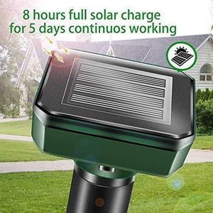 Outdoor Solar Ultrasonic Pest Repellent - Ultrasonic Animal Repellent Outdoor - Solar Powered Waterproof Animal Repeller