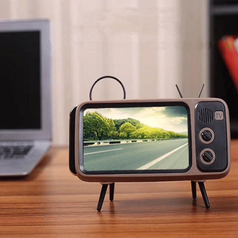 Retro Tv Phone Holder & Bluetooth Speaker