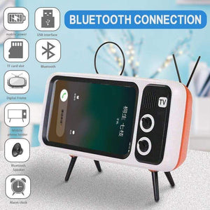 Retro Tv Phone Holder & Bluetooth Speaker