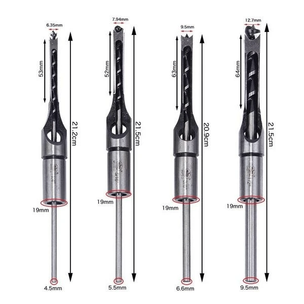 Square Hole Mortiser Drill Bit