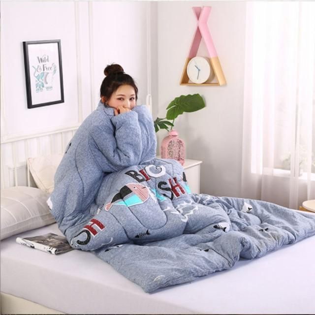 Wearablanket - Wearable Winter Lazy Quilt With Sleeves Cozy Blanket