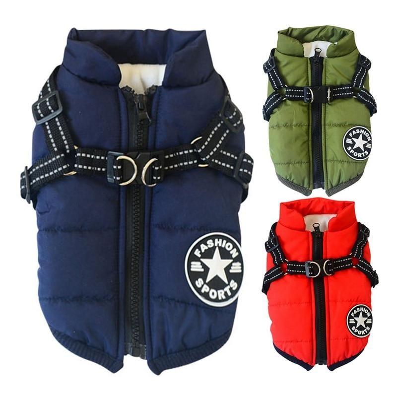 Winter Pet Jacket With Harness