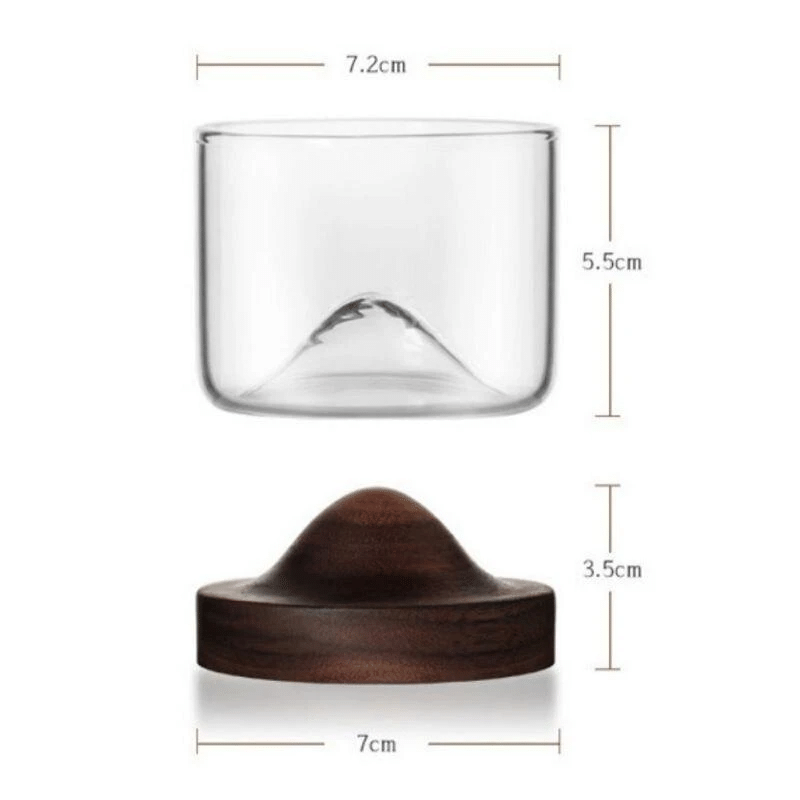 Wooden Mountain Whiskey Glass Bottom