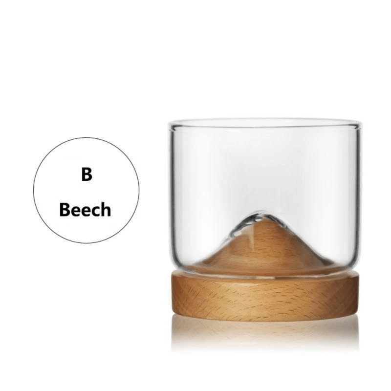 Wooden Mountain Whiskey Glass Bottom