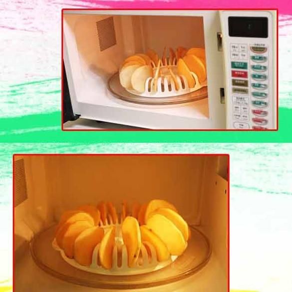 Microwave Potato Chip Maker, The Ultimate Home Baking Tool For Easy, Low Mess, Homemade, Fat Potato