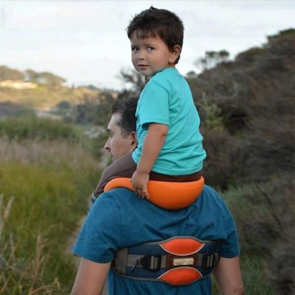 Kids Shoulder Carrier Saddle With Ankle Straps For Travel 2-5 Years Old