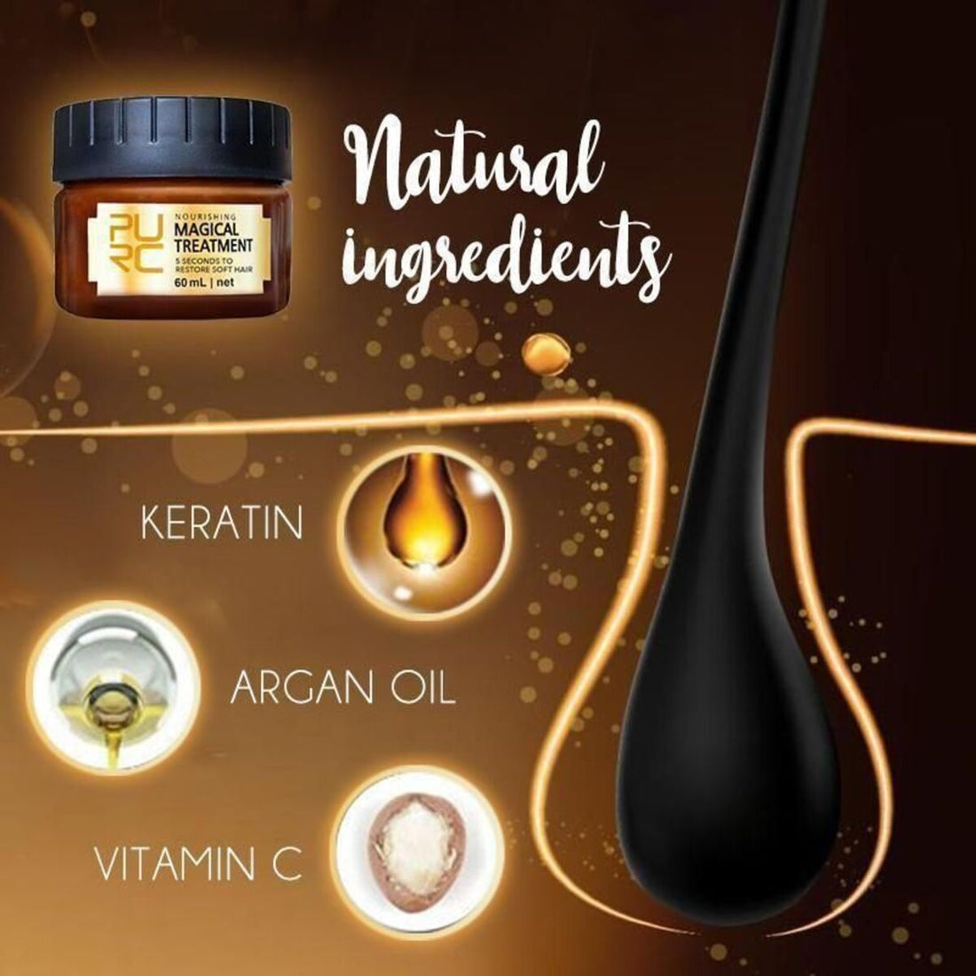 Organic Keratin Hair Mask for Damaged Hair – Hydrating & Magical Repair 253992