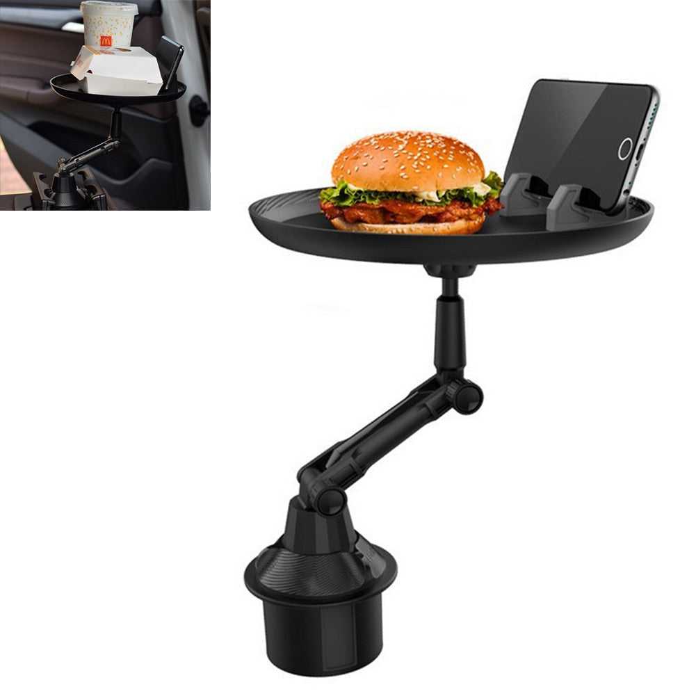 Car Cup Holder Tray Table Drink Food Stand Tray With Phone Holder For Eating