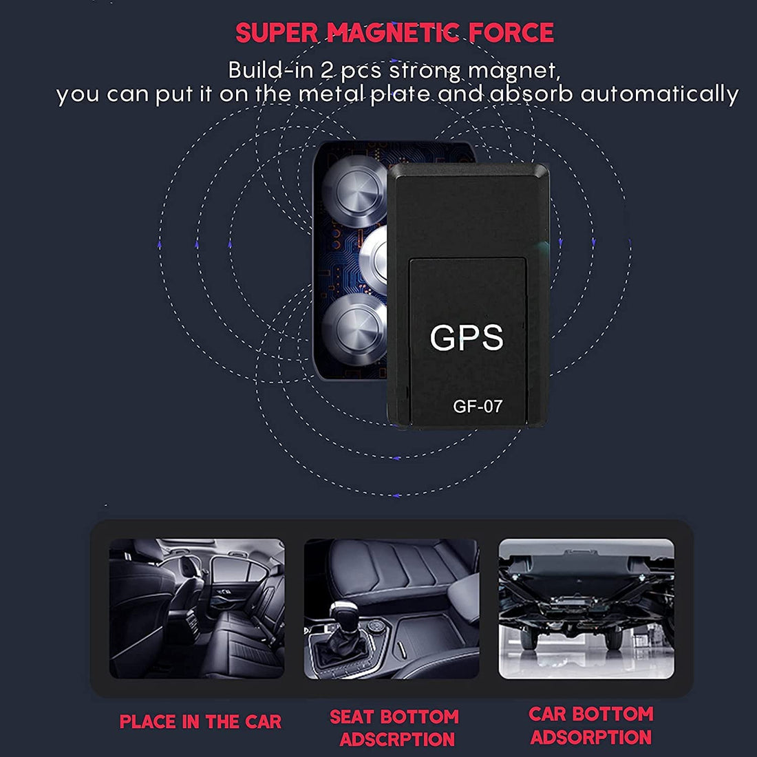 Mini Magnetic Car Gps Tracking Device For Kids, Bike, Dog, Anti-Theft Locator No Monthly Fee 8142381220040-al
