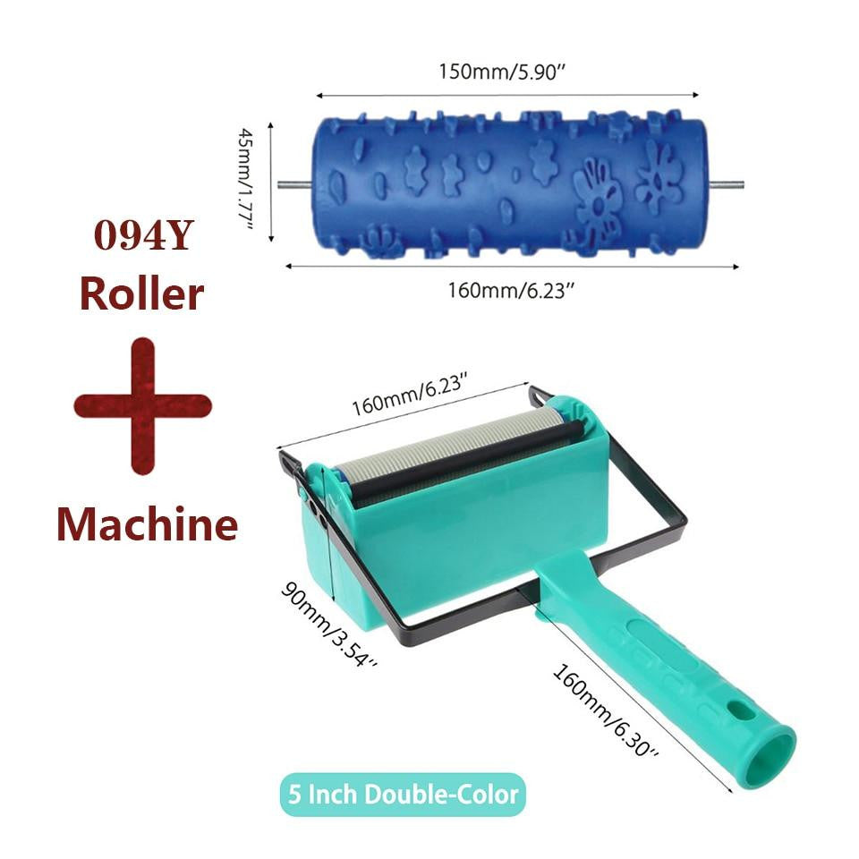 Roller And Patterned Paint Machine Wall Tools 5 Rubber Roller Brush Tool Set 3D Pattern Wallpaper