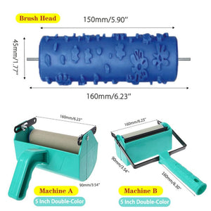 Roller And Patterned Paint Machine Wall Tools 5 Rubber Roller Brush Tool Set 3D Pattern Wallpaper