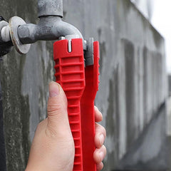 Anti-Slip 8 In 1 Kitchen Repair Plumbing Tool Flume Wrench Sink Faucet Key Plumbing Pipe