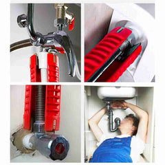 Anti-Slip 8 In 1 Kitchen Repair Plumbing Tool Flume Wrench Sink Faucet Key Plumbing Pipe