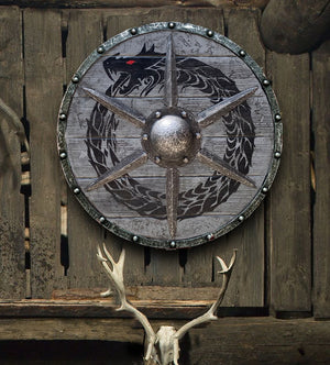 Eivor Valhalla Raven War Pattern Viking Shield