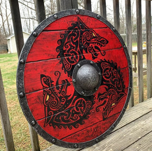 Eivor Valhalla Raven War Pattern Viking Shield