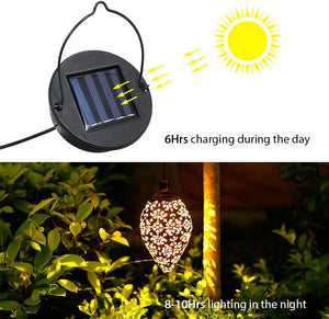 Hanging Solar Lights Lantern Led Garden Lights Metal Lamp Waterproof For Outdoor Hanging Decor