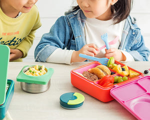 Bento Box For Kids Insulated Bento Lunch Box With Leak Proof Thermos Food Jar 3 Compartments