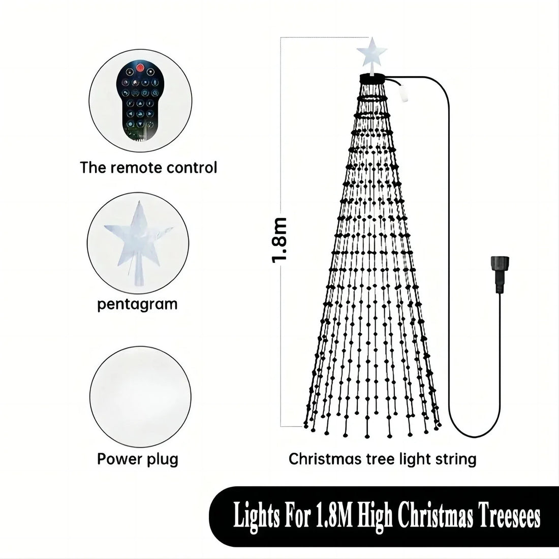 Outdoor Christmas Tree Star String Lights 400 Led 8750420066598-1