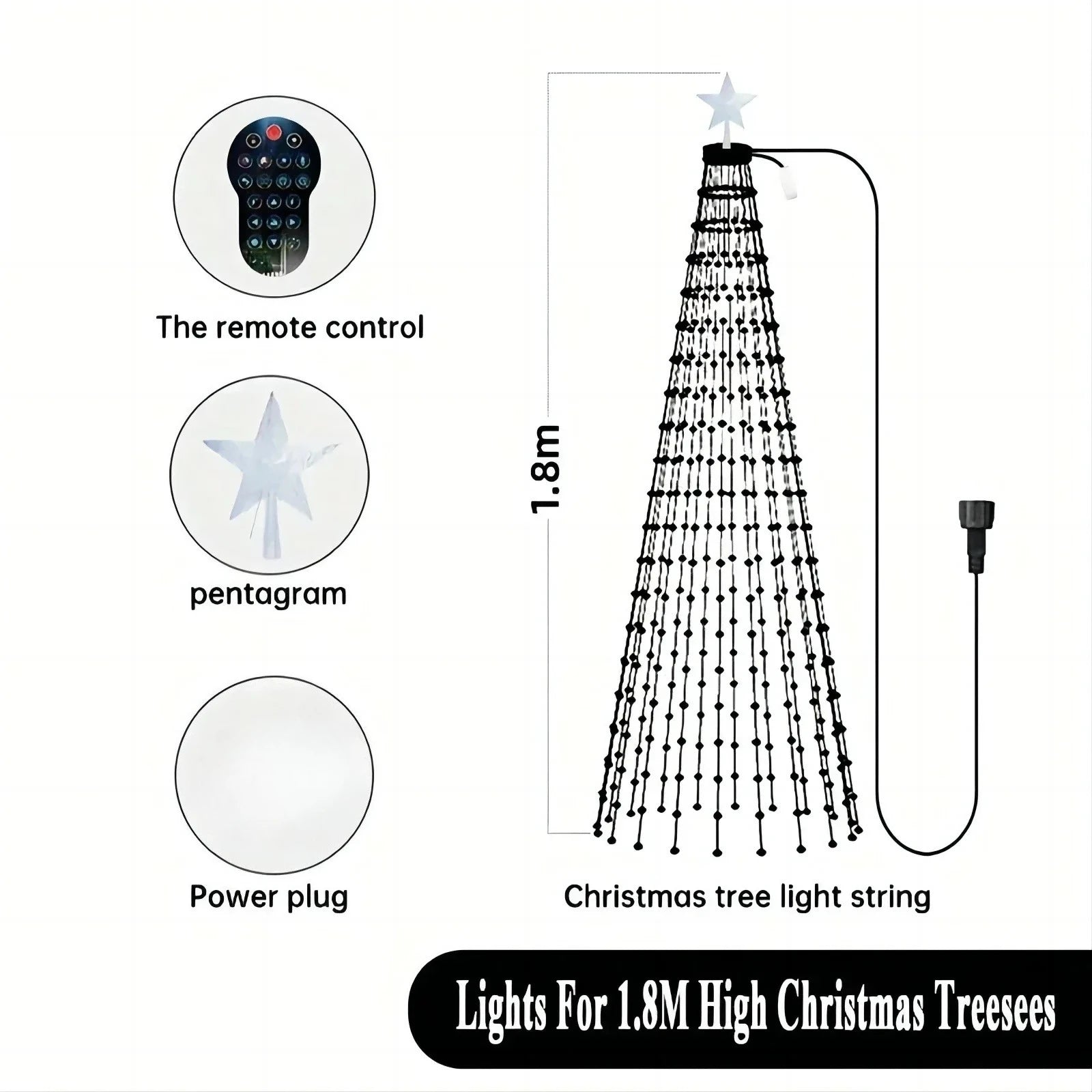 Outdoor Christmas Tree Star String Lights 400 Led 8750420066598-1