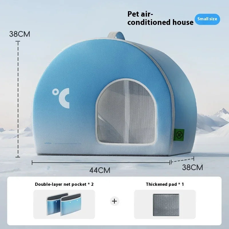 Portable Air-Conditioned Pet House With Ventilation For Cooling Comfort Indoors Or Outdoors (38 x 44 x 38cm) 10016156483885-1
