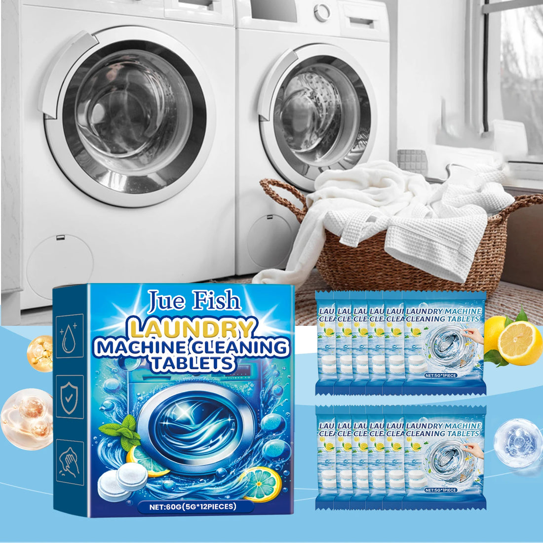 2 Boxes Deep Clean Washing Machine Tablets