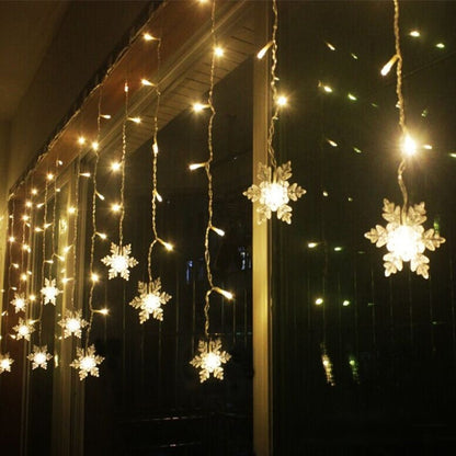 LED Snowflake Curtain Light For Holiday Home Party Window Decoration 6849907163236-1