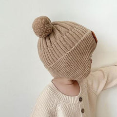 Winter Baby Knitted Beanie With Bear Ear Protection