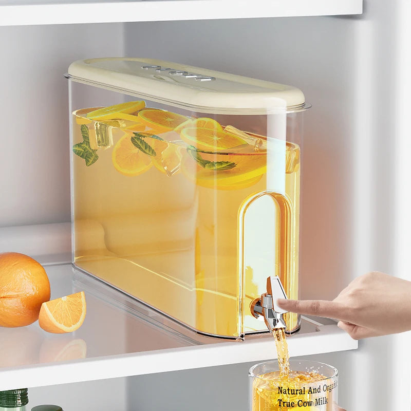 Refrigerator Cold Water Dispenser - 4L Fruit Tea Jug with Tap for Home Beverages V888-ELOSUNG11991