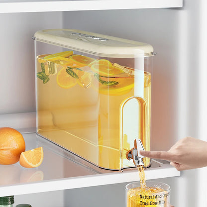 Refrigerator Cold Water Dispenser - 4L Fruit Tea Jug with Tap for Home Beverages V888-ELOSUNG11991