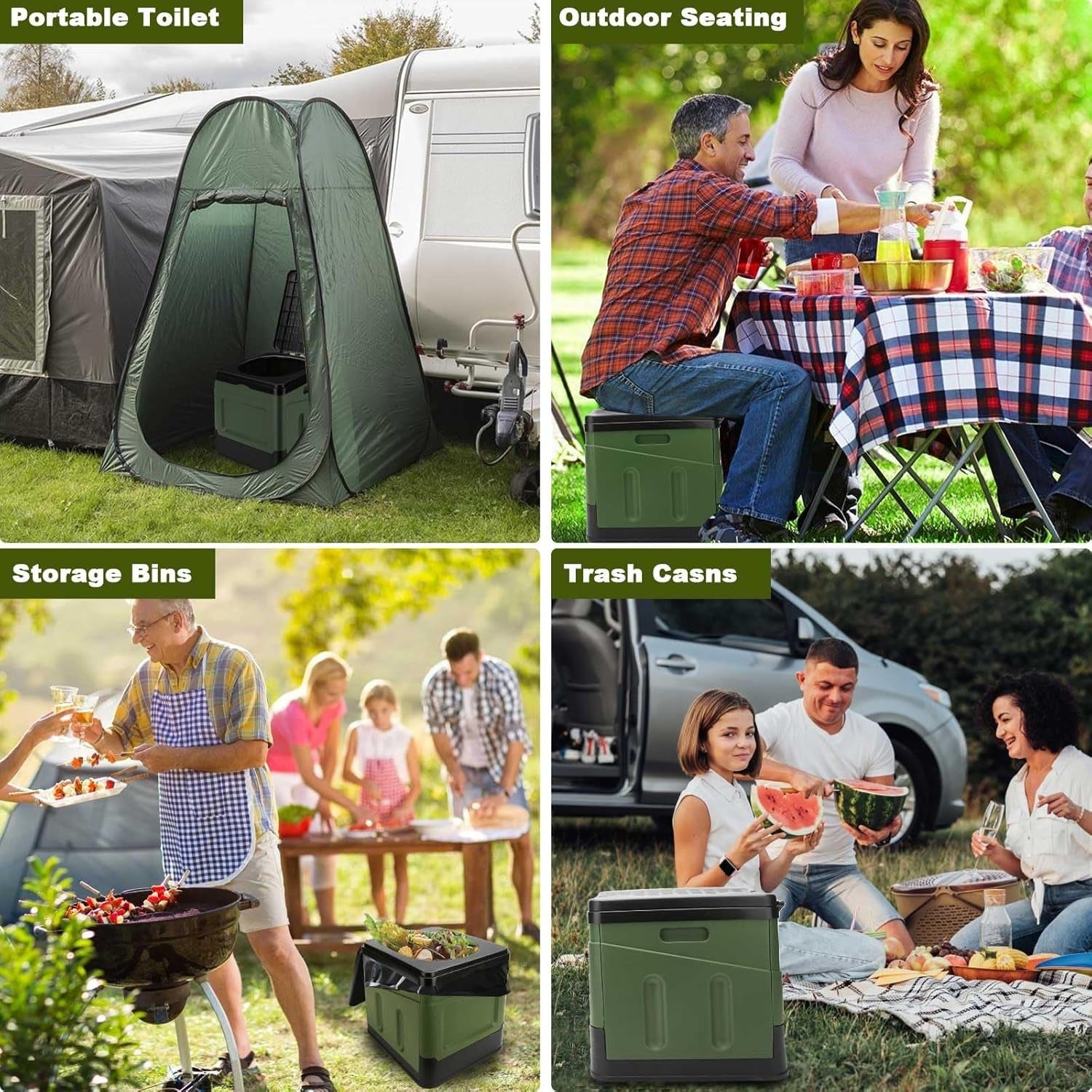 Portable Folding Toilet - Lightweight Outdoor Potty Multifunctional Mobile Toilet for Adults 8027307049158-1