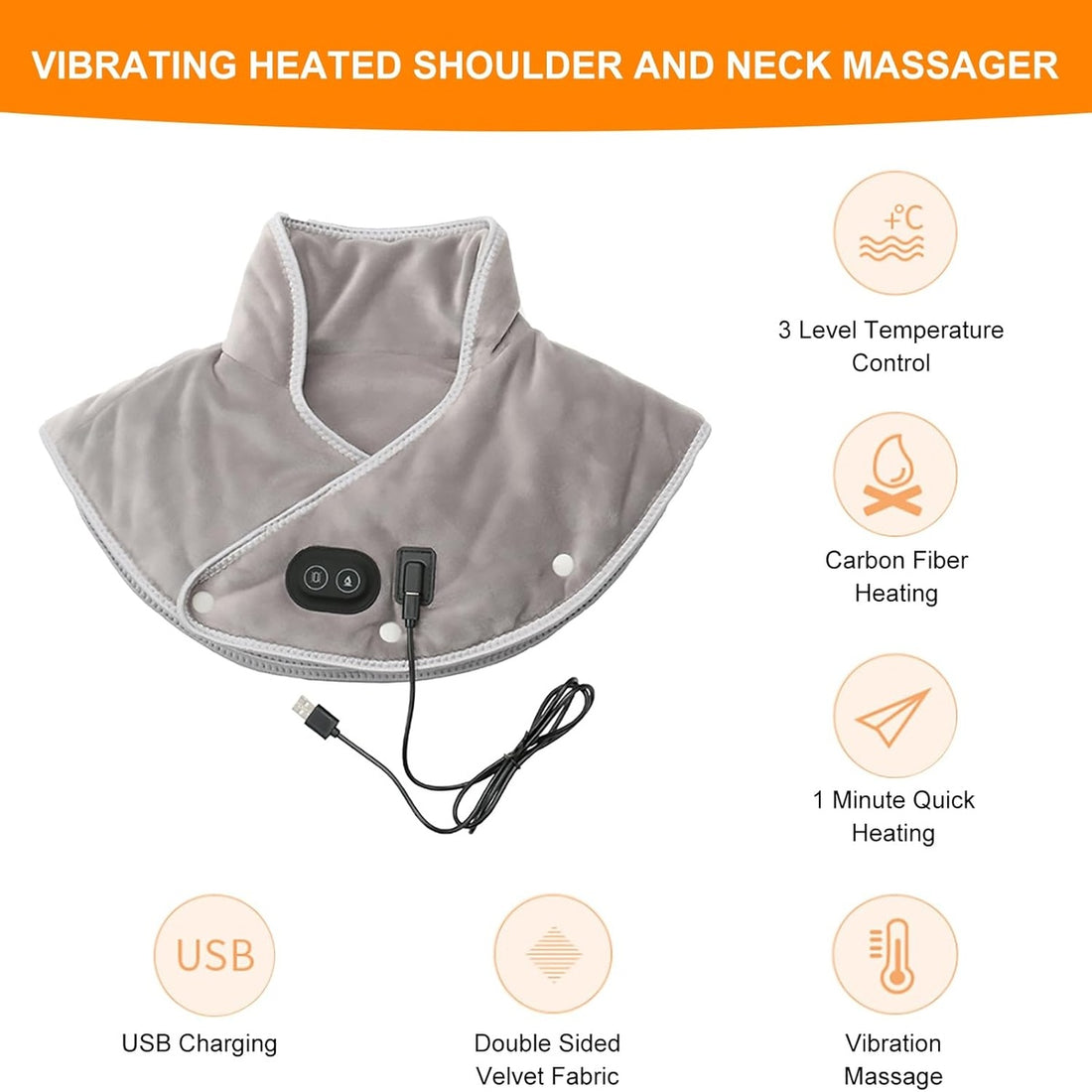 Neck Heating Pad & Massager - Neck and Shoulder Heat for Muscle Relaxation 9847545102657-1