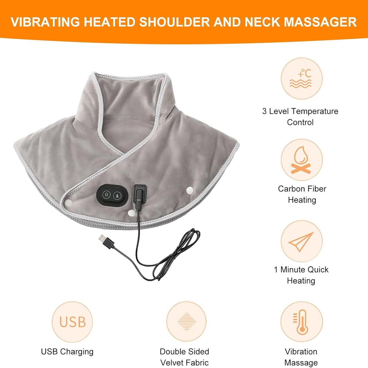 Neck Heating Pad & Massager - Neck and Shoulder Heat for Muscle Relaxation 9847545102657-1