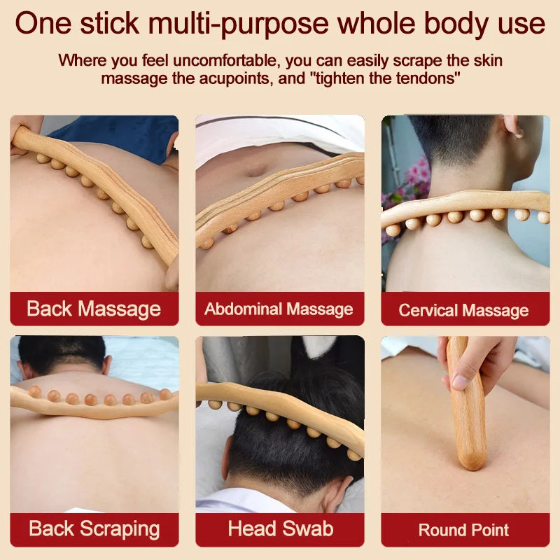 Double Row Wooden Massage Stick with 20 Beads 1005007038377436-al-1