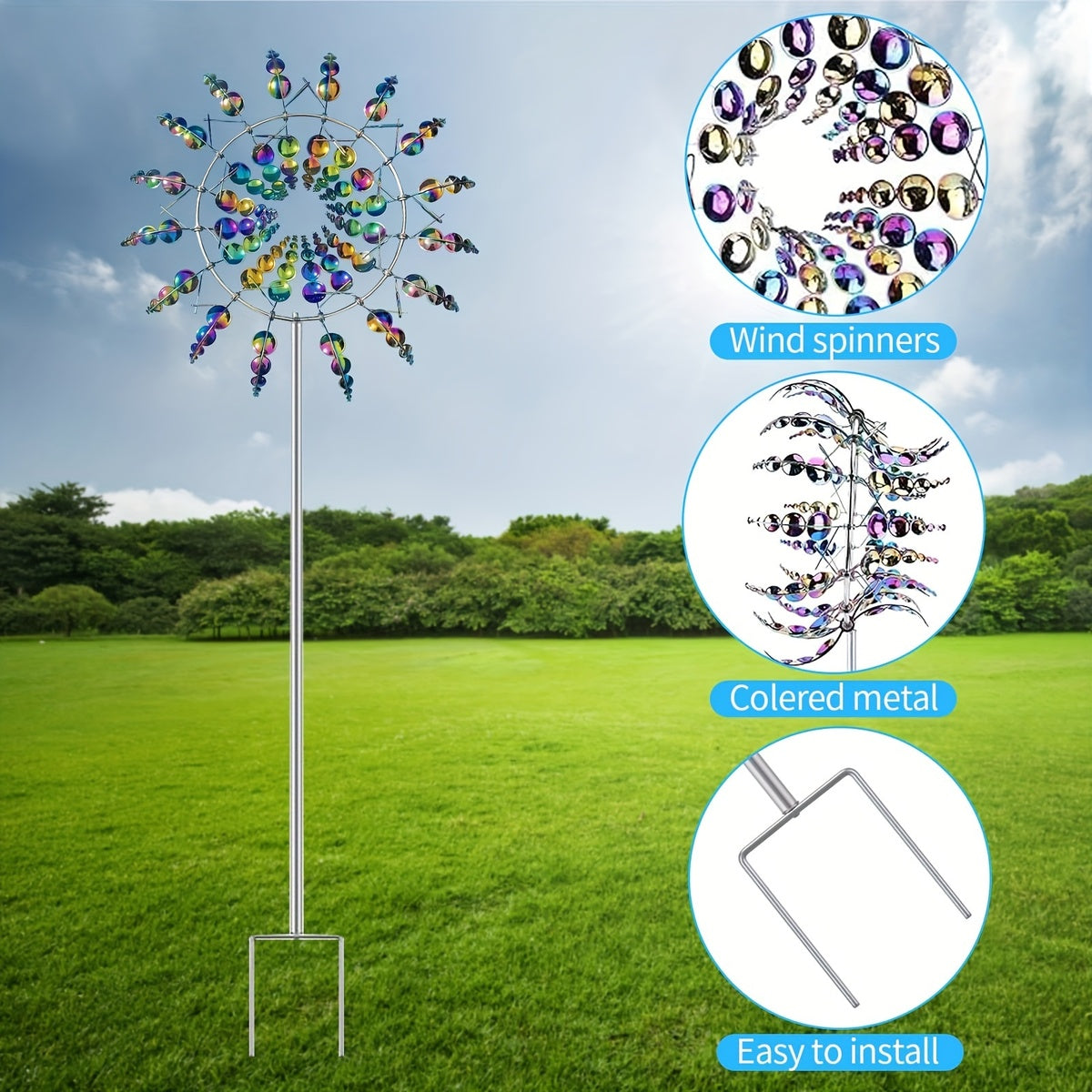 Anti-Rust Kinetic Metal Wind Spinner Windmill for Outdoor Garden Decor & Landscaping 9908747239745-1