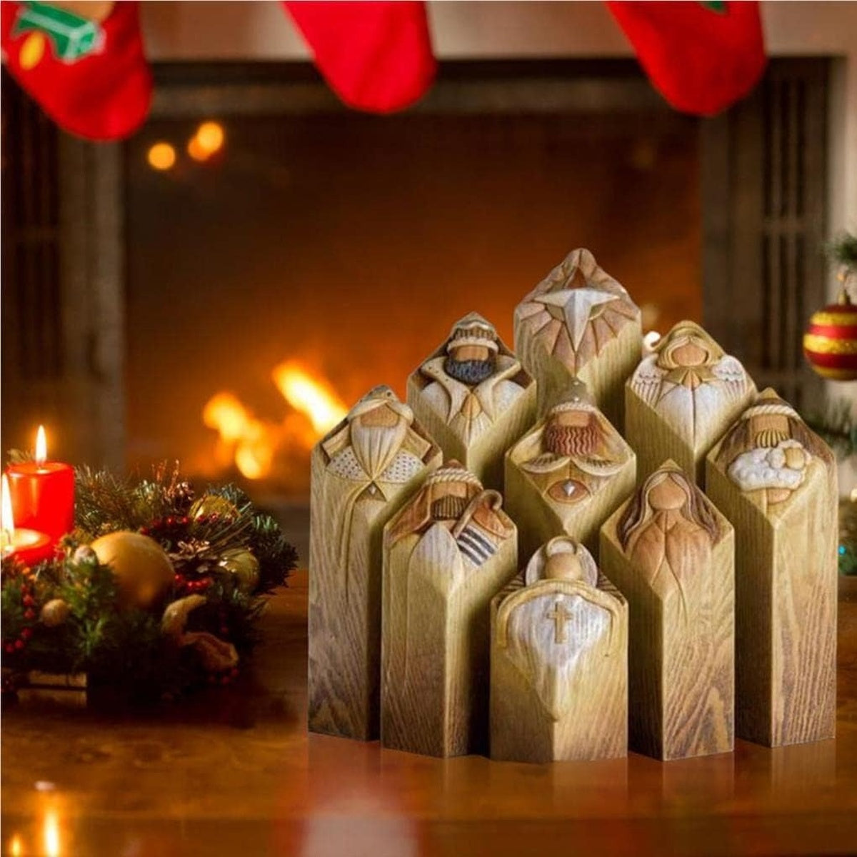 Heaven Pillarstatues 9Pcs Heaven Nativity Tree Pillar Statues 9555455082798-1