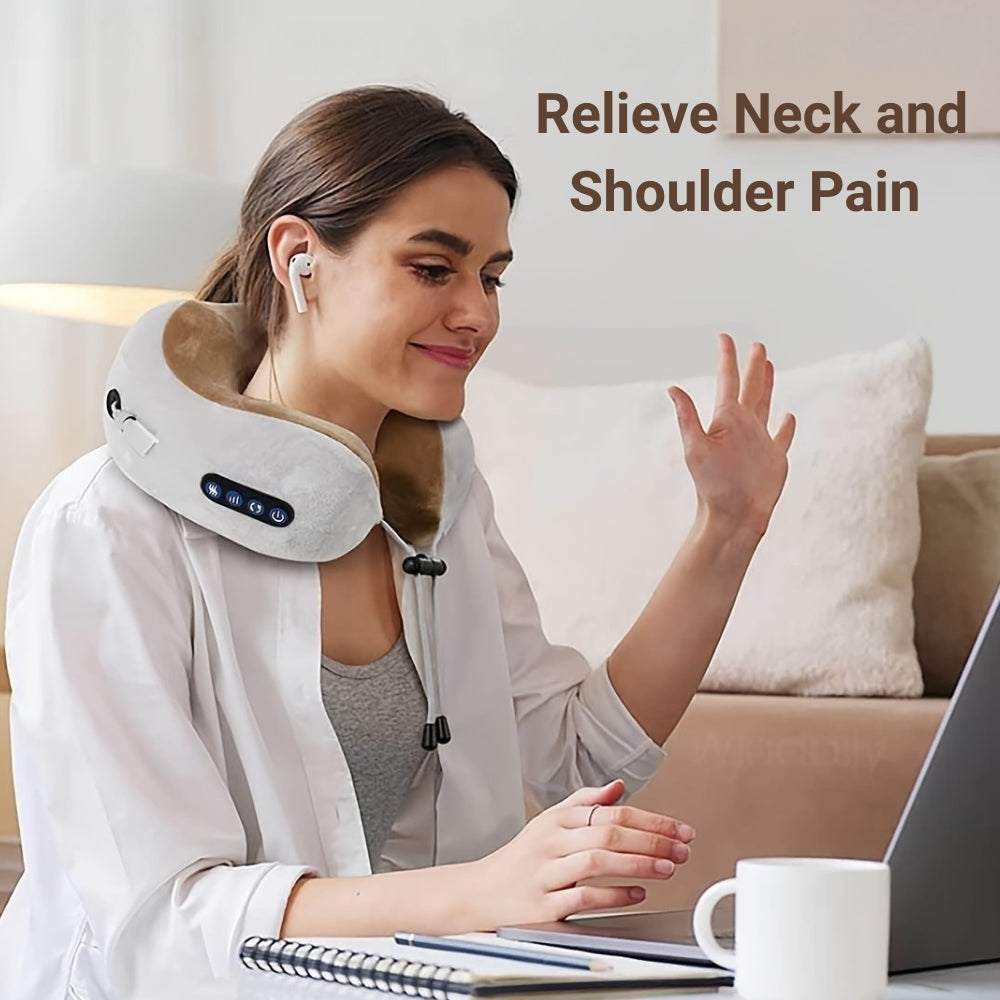 Massaging Neck Pillow - Pillow Portable Heated Massage Ideal for Travel, Relaxation and Office, U Shaped Pillow For Shoulder, Cervical Pain Relief 7983093252294-2