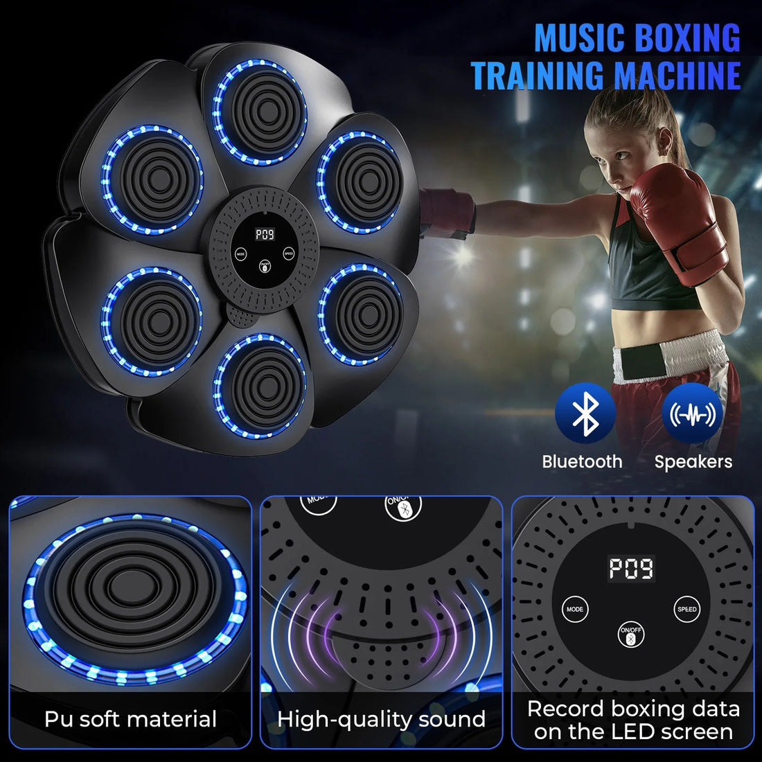 Music Boxing Pad with Targeting Features – Ultimate Punch Machine for Boxing Fitness 9840490152257-1