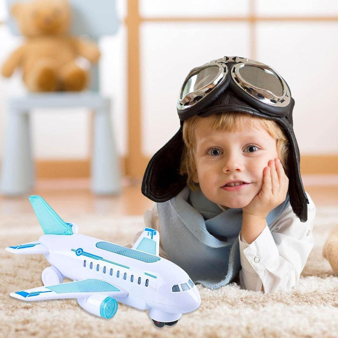 Spinjet – Led Electric Airplane Toy With 360° Rotation & Music 10594106409224-1