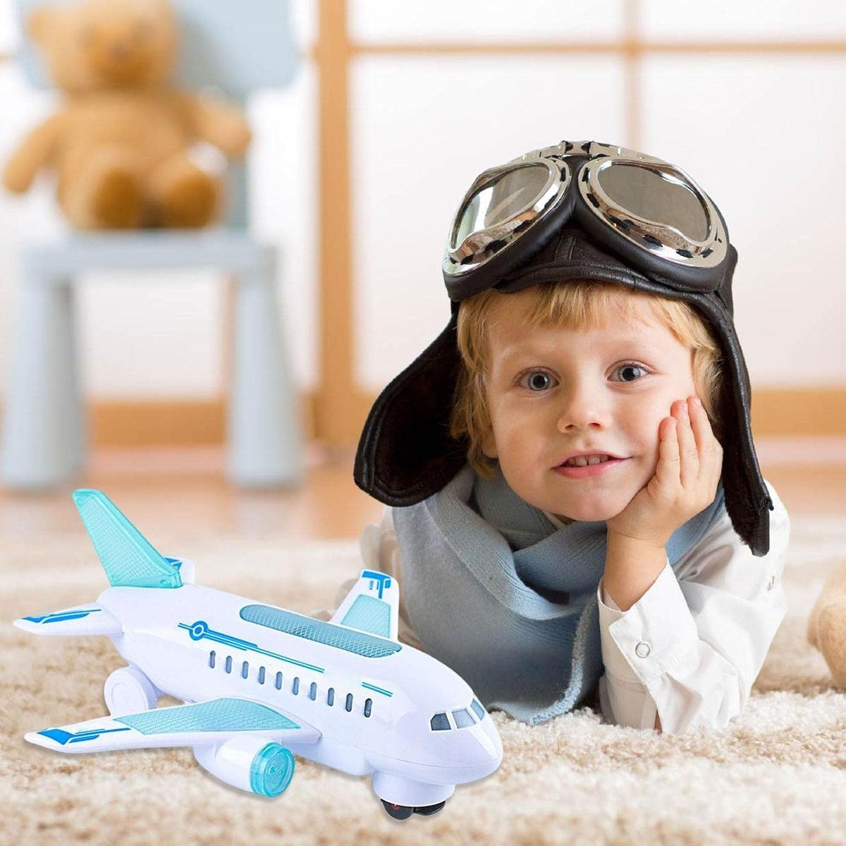 Spinjet – Led Electric Airplane Toy With 360° Rotation & Music