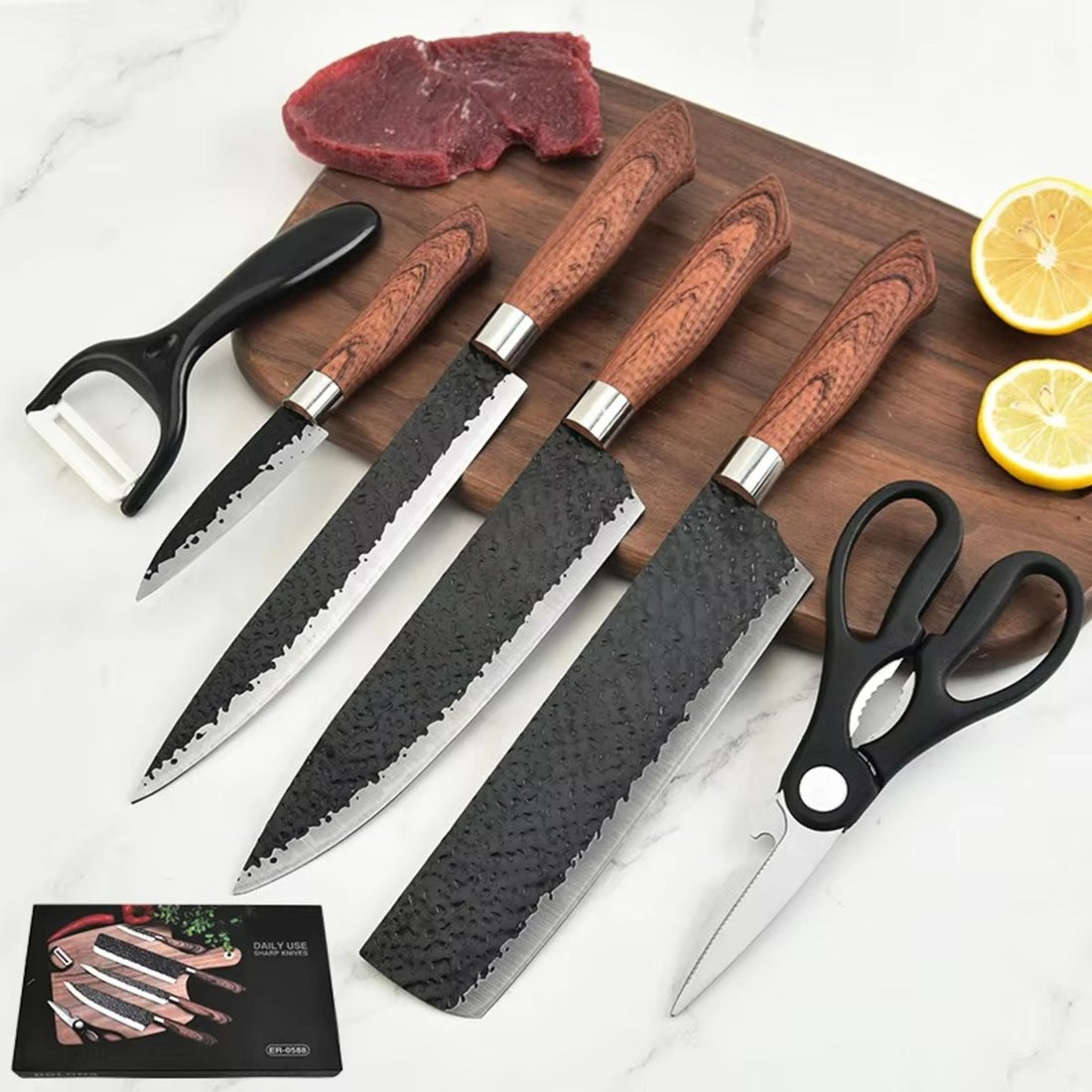 British Professional Chef Knife Set -6 Pieces 9662398103854-1