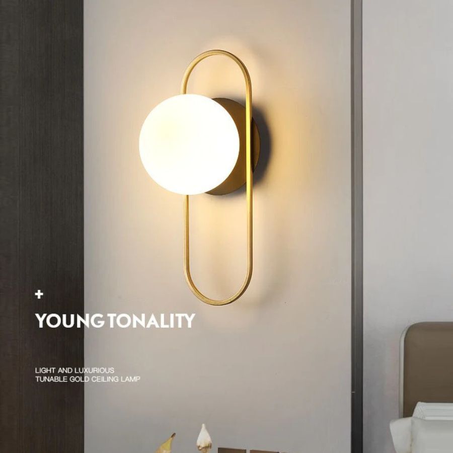 Nordic Golden LED Wall Lamp – 9W G9 Bulb Wall Sconce for Bedroom, Living Room, and Bathroom - Neutral Light