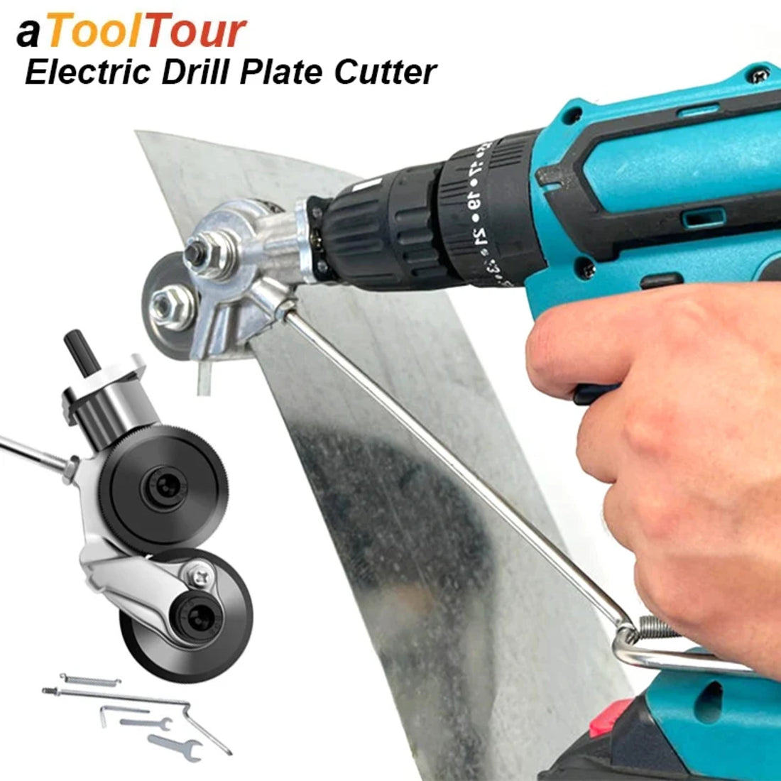 Electric Drill Plate Cutter - Metal Nibbler Drill Attachment with Adapter 7767666786502-1