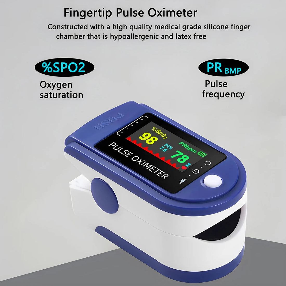 Non Invasive Fingertip Pulse Oximeter - Accurate SpO2 & Pulse Rate Monitoring with OLED Display for Health Tracking Anytime, Anywhere 9984718504257-1