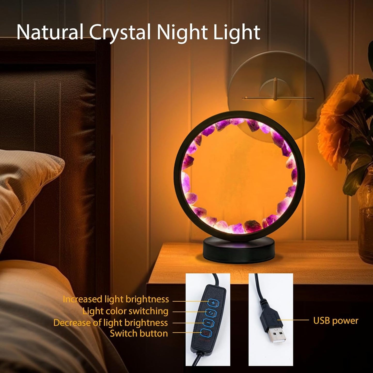 Amethyst Halo Lamp For Spiritual Protection