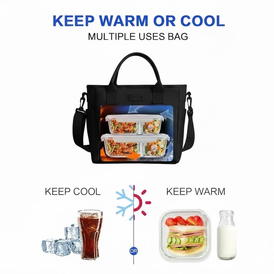 Chic Large-Capacity Lunch Tote Bag – Insulated & Waterproof for Work, Travel, Picnics & Mommy Essentials 8482630205638-1