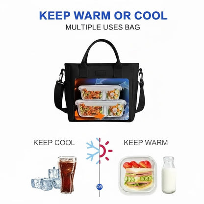 Chic Large-Capacity Lunch Tote Bag – Insulated & Waterproof for Work, Travel, Picnics & Mommy Essentials 8482630205638-1