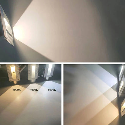 Led Embedded Wall Lamp With Pir Motion Sensor – 3W White & Black Staircase Footlight For Aisle, Corridor, And Home Lighting 14962032640324-1